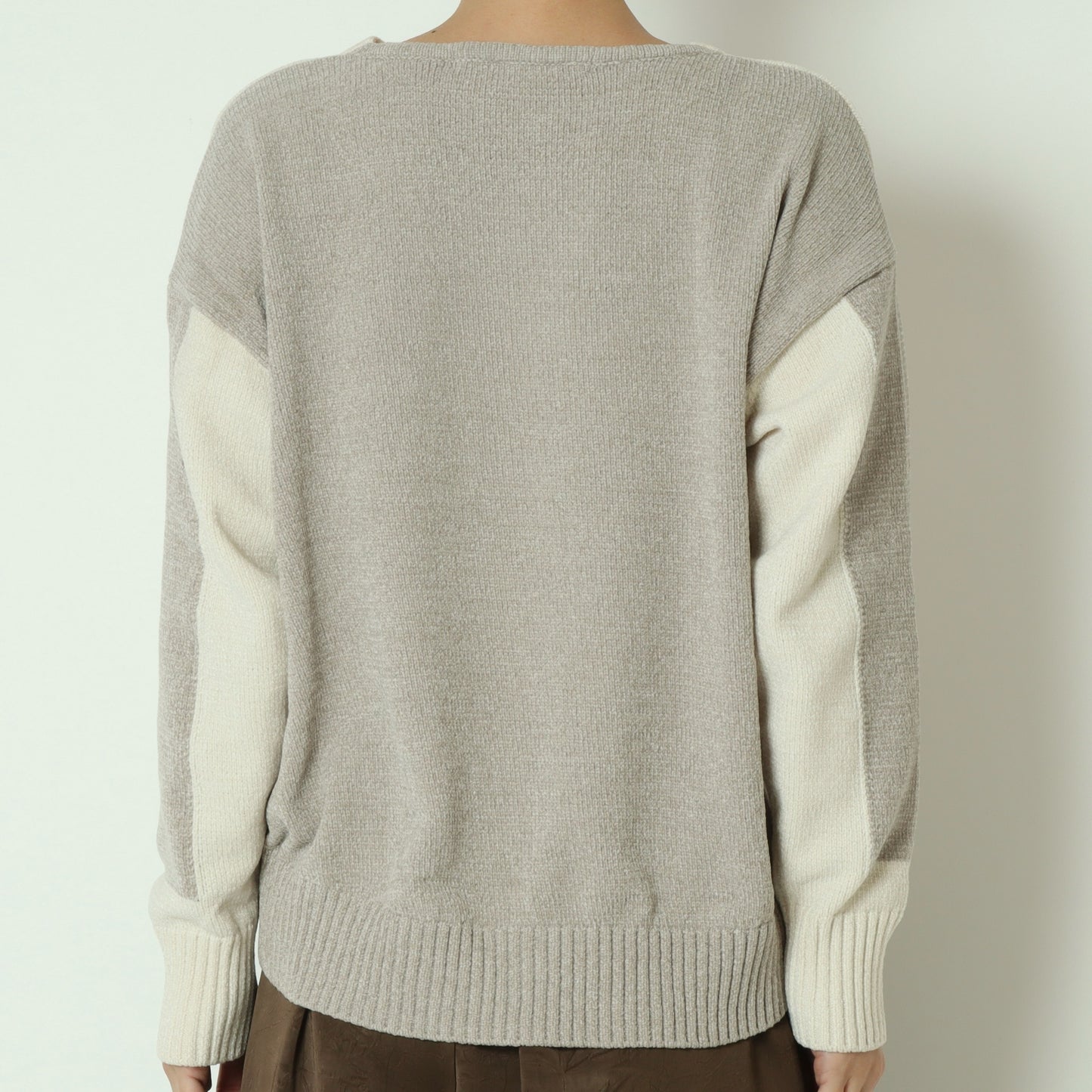 モール配色Vネックニット　523818