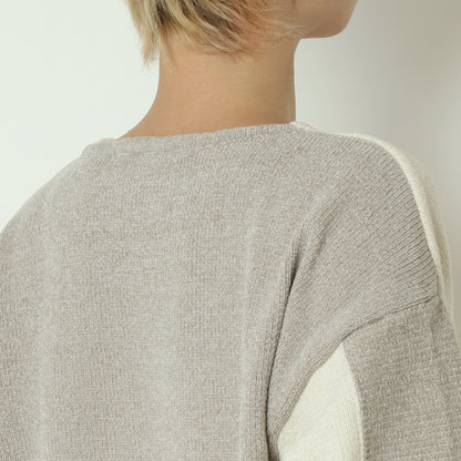 モール配色Vネックニット　523818
