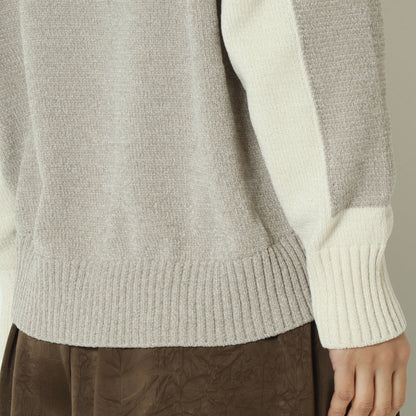 モール配色Vネックニット　523818