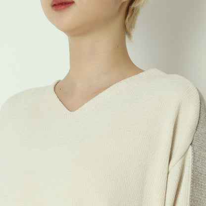 モール配色Vネックニット　523818