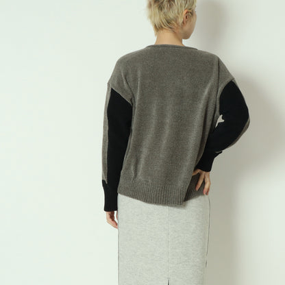 モール配色Vネックニット　523818