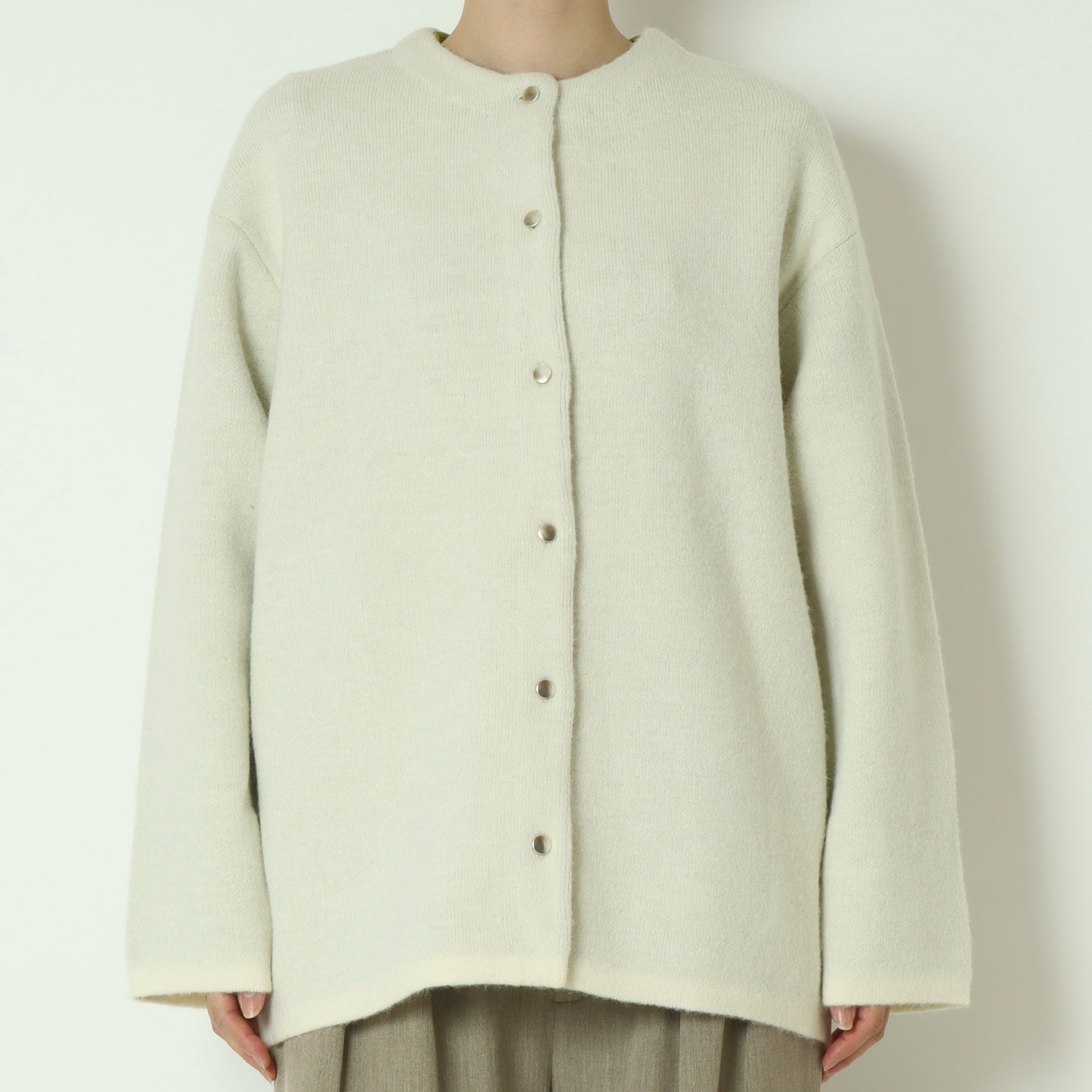 ダブルフェイス配色ニットカーディガン 733878