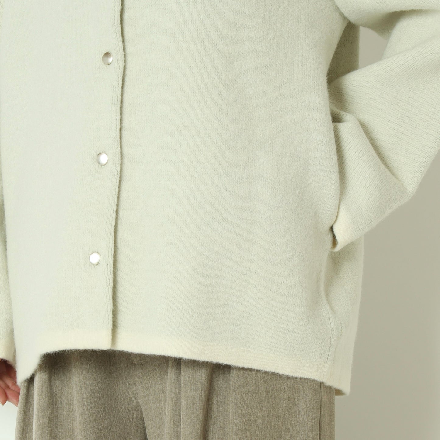 ダブルフェイス配色ニットカーディガン 733878