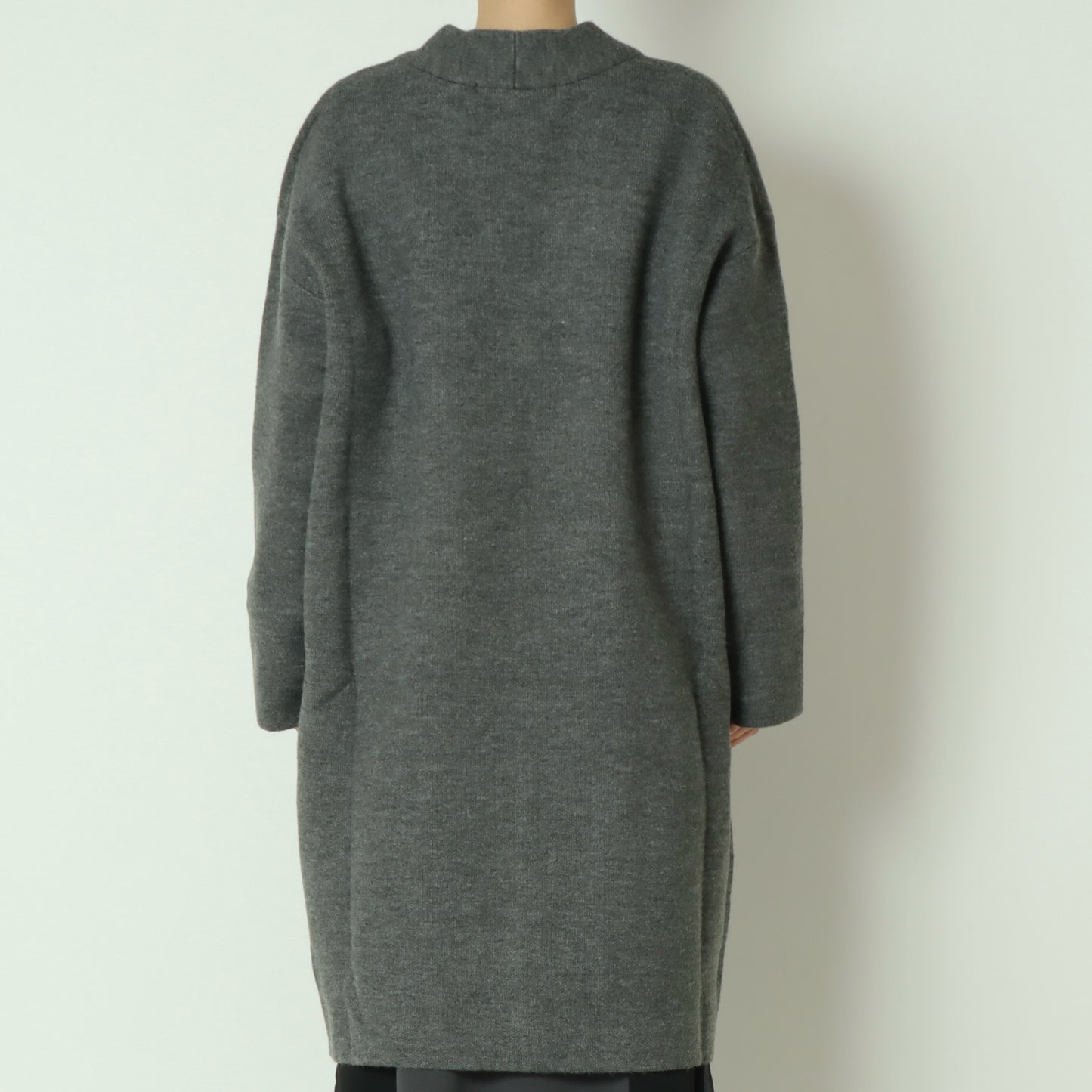 ダブルフェイス配色ニットロングカーディガン 733879