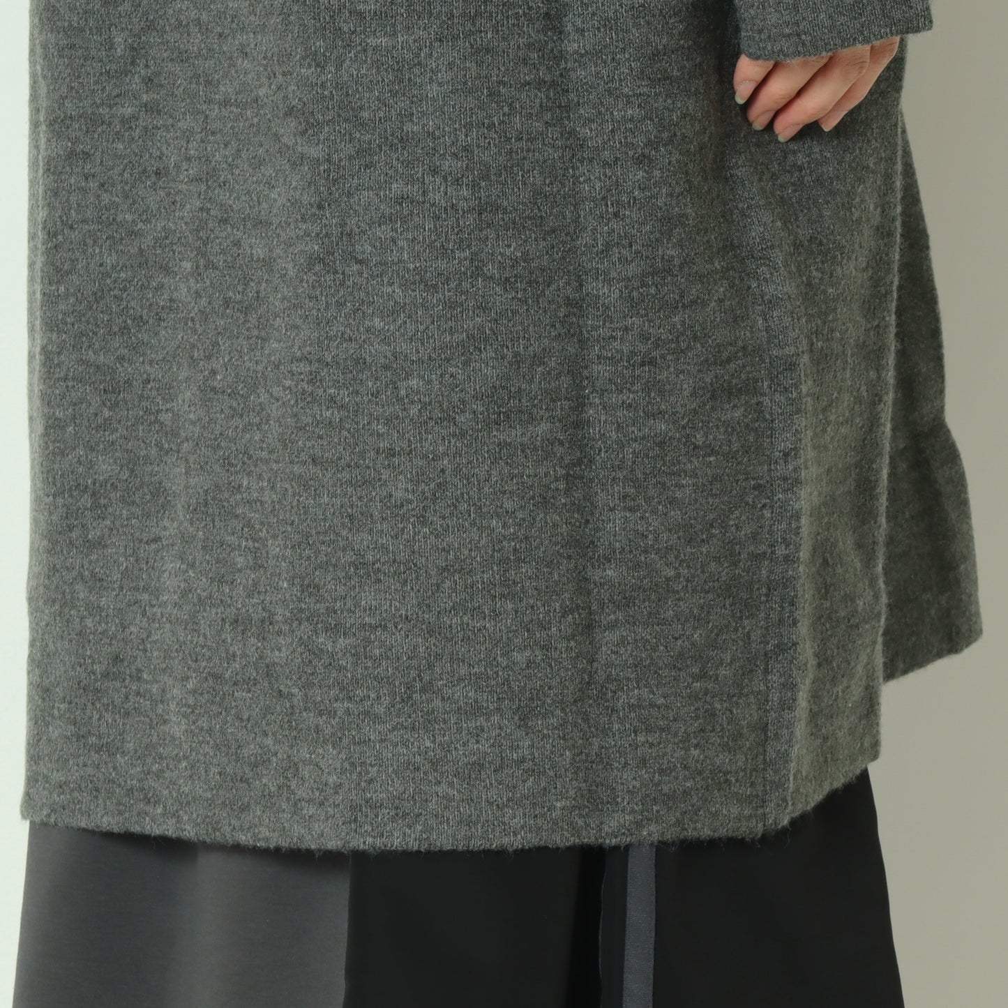 ダブルフェイス配色ニットロングカーディガン 733879