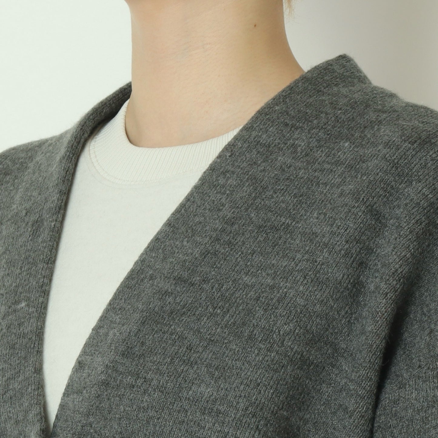 ダブルフェイス配色ニットロングカーディガン 733879