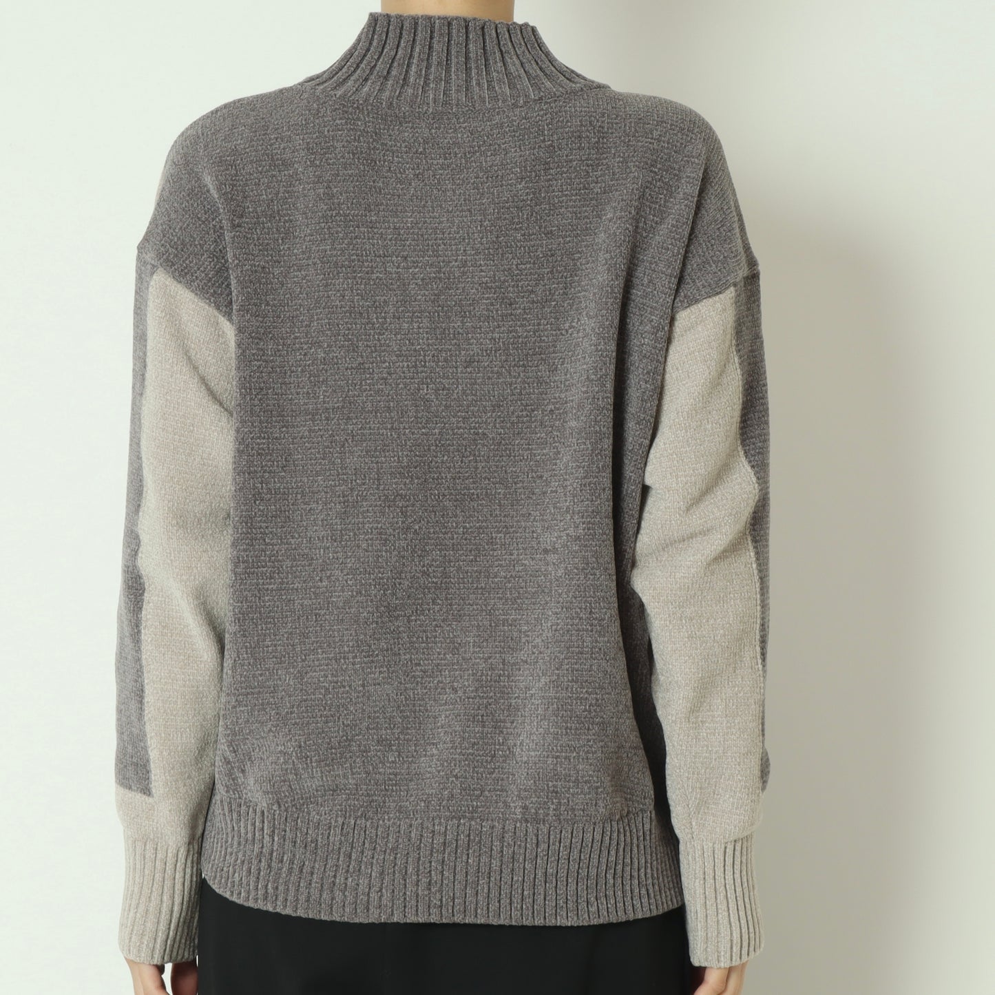 モール配色ハイネックニットプルオーバー 523819