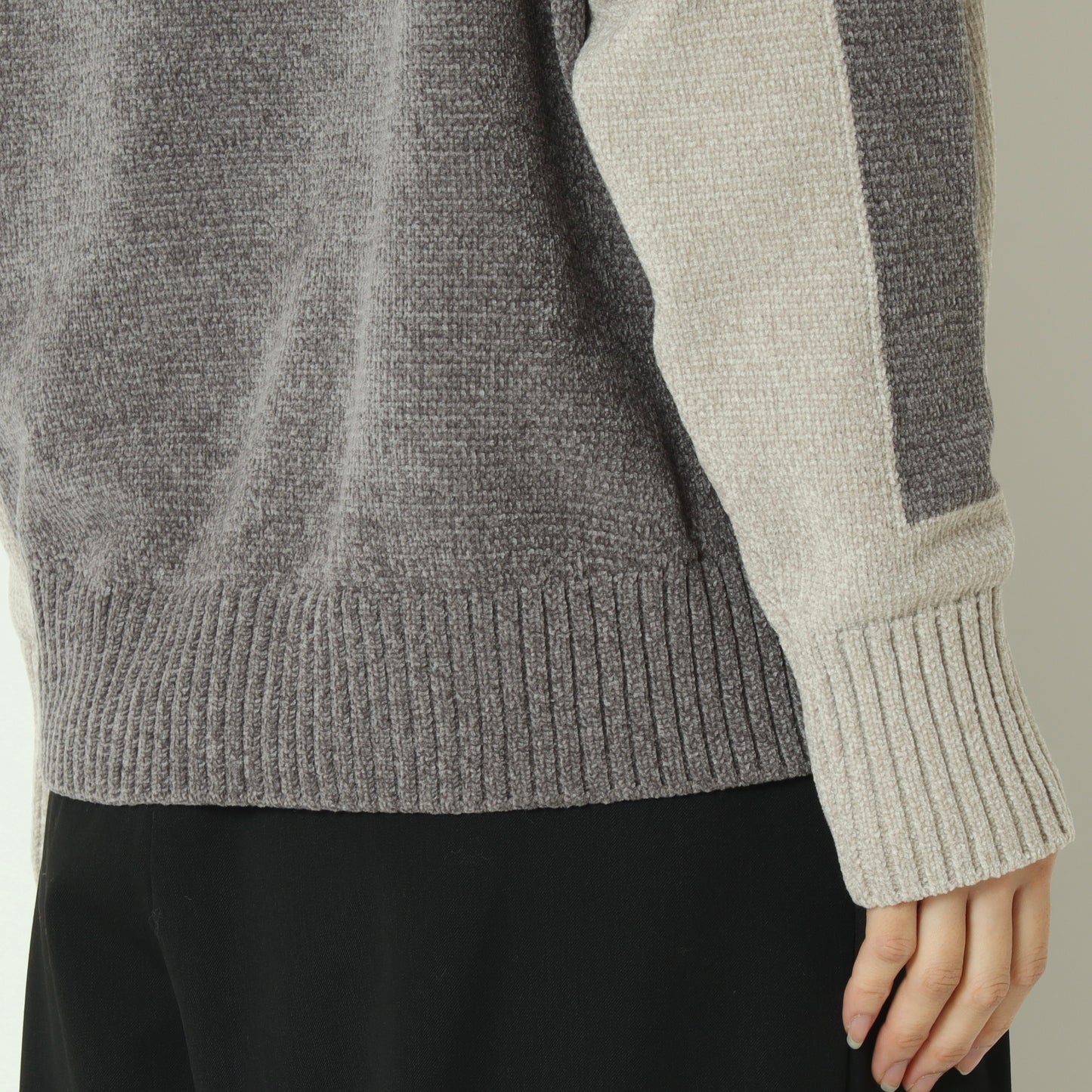 モール配色ハイネックニットプルオーバー 523819