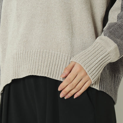 モール配色ハイネックニットプルオーバー 523819