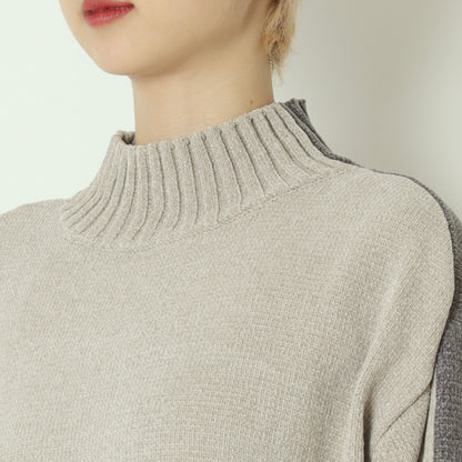 モール配色ハイネックニットプルオーバー 523819