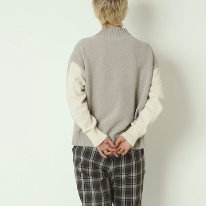 モール配色ハイネックニットプルオーバー 523819