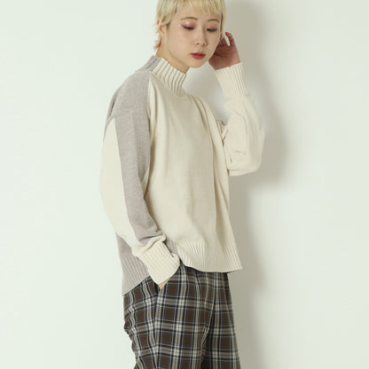 モール配色ハイネックニットプルオーバー 523819