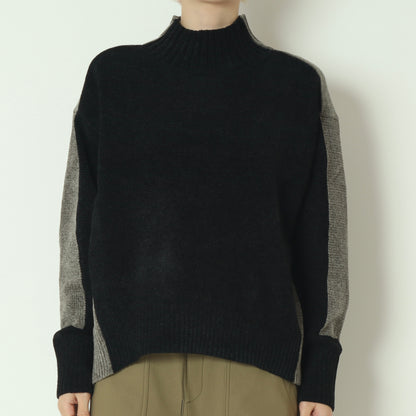 モール配色ハイネックニットプルオーバー 523819
