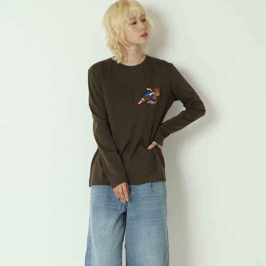 ベア刺繍ロンT  0208260253