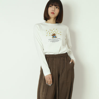 ベア刺繍フライスロンT  0208010261