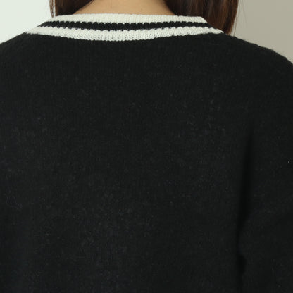 ゴールドボタンラインカーディガン D8632