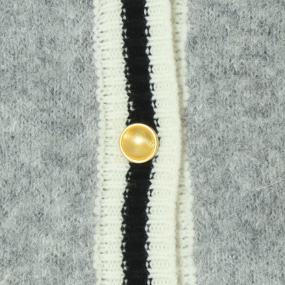 ゴールドボタンラインカーディガン D8632