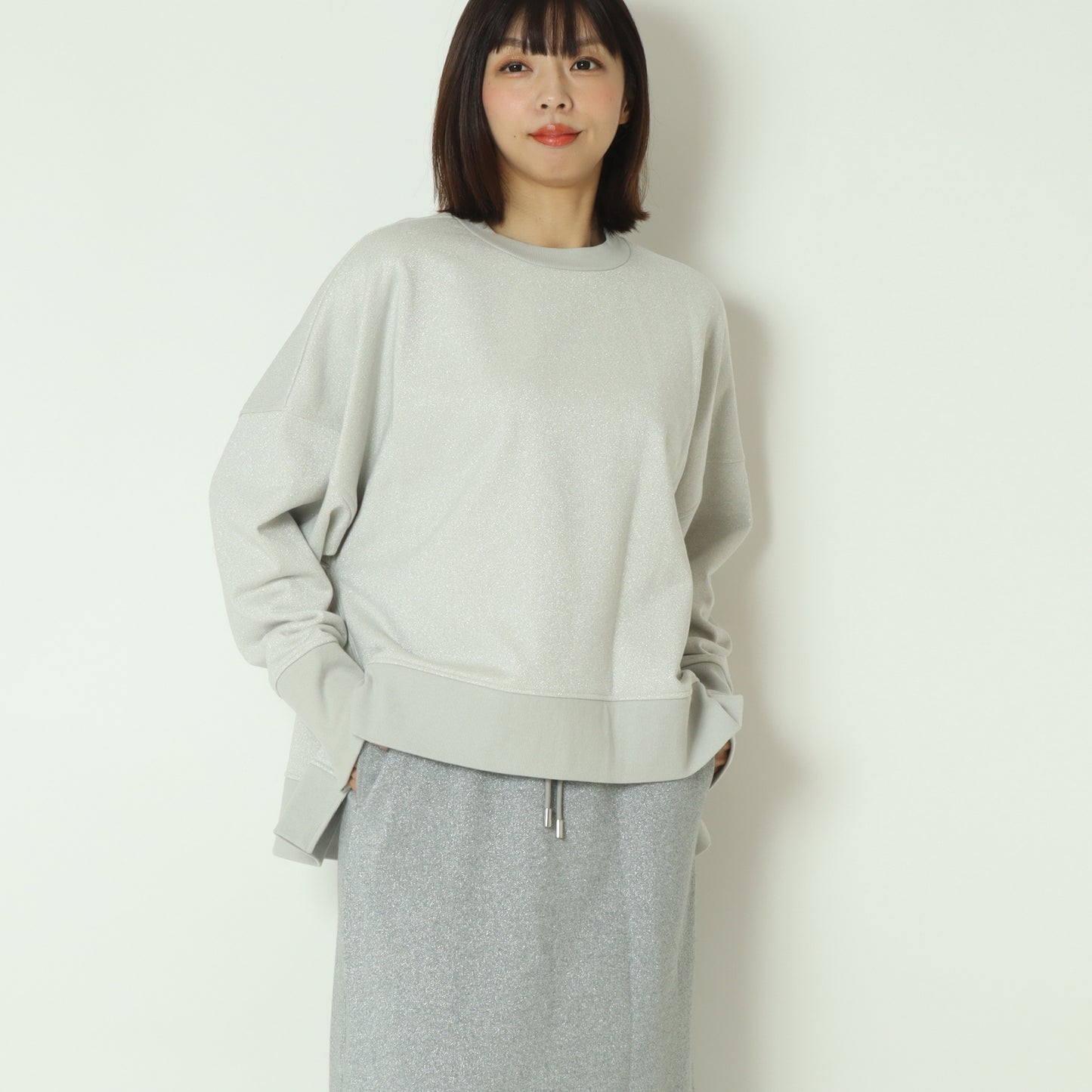 ラメスウェットリラックストップス  H524345/2