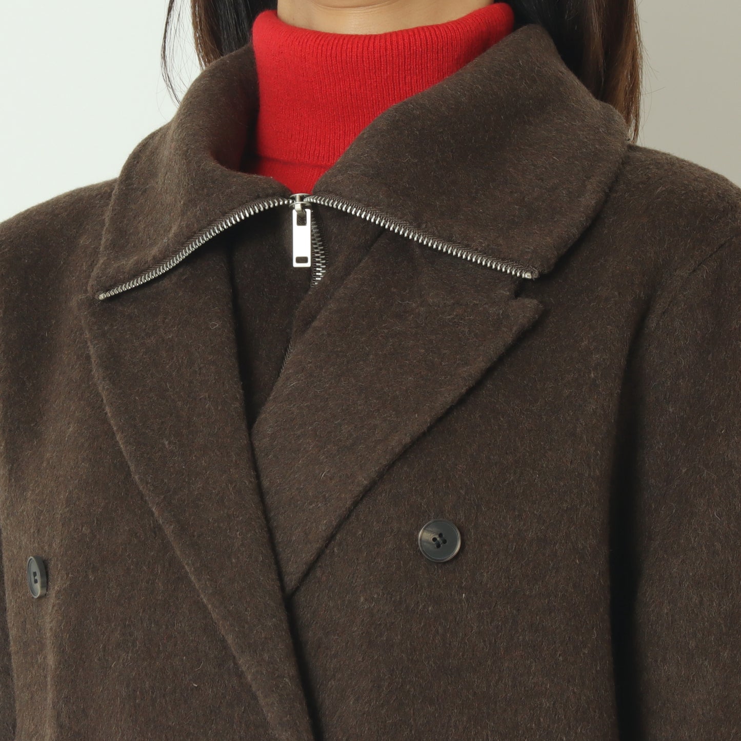 ストラクチャードダブルウールコート  H125309