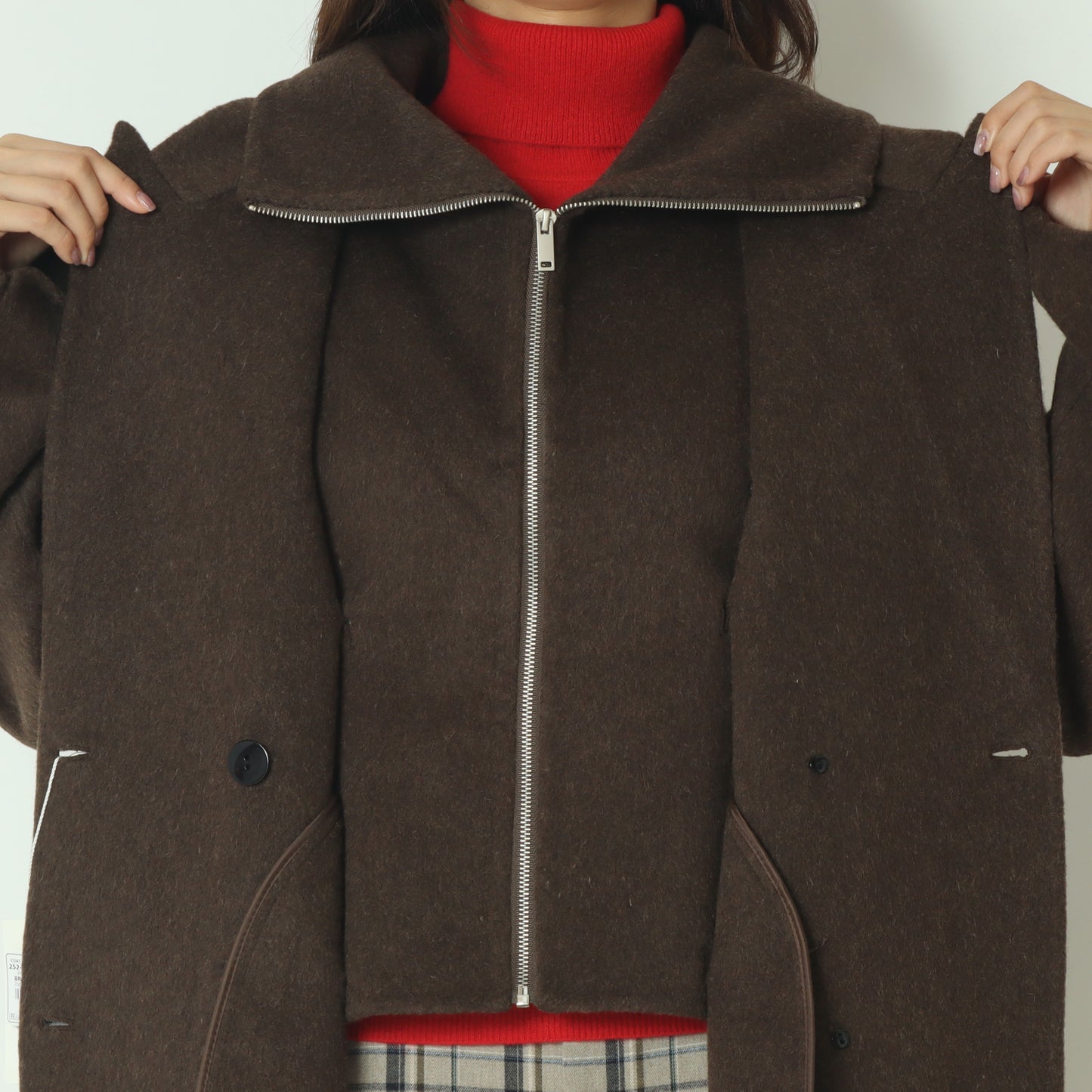 ストラクチャードダブルウールコート  H125309