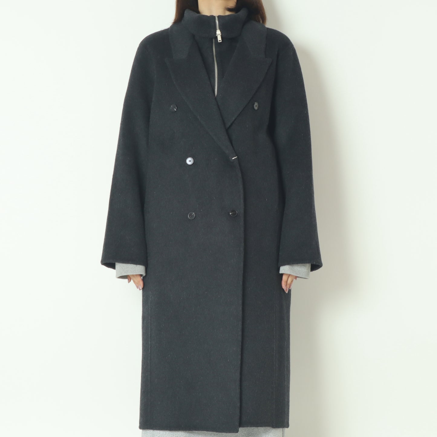 ストラクチャードダブルウールコート  H125309