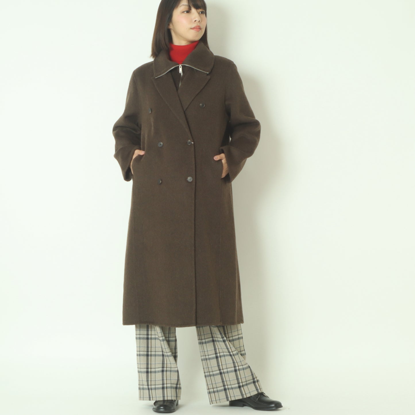 ストラクチャードダブルウールコート  H125309