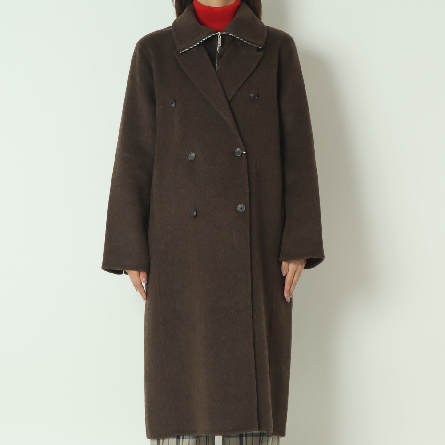 ストラクチャードダブルウールコート  H125309