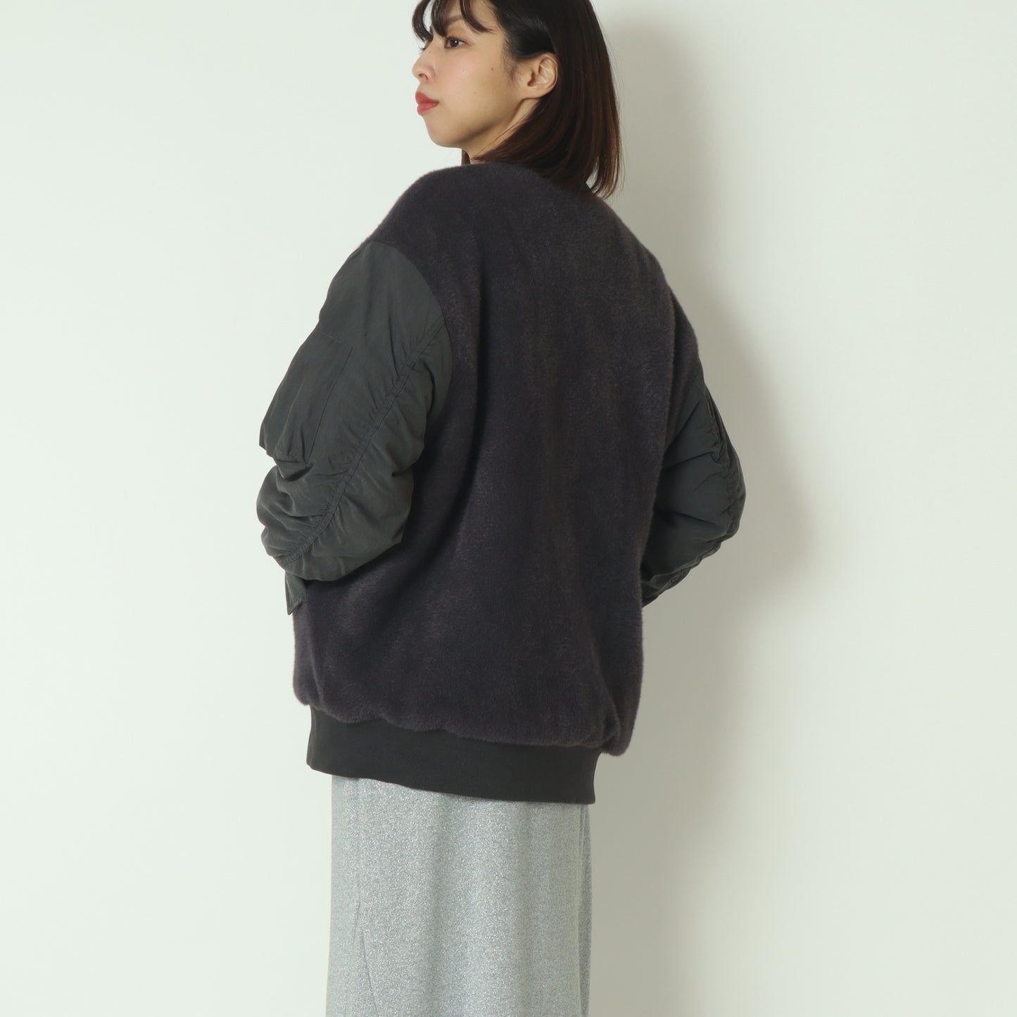 ボアコンビ中綿MA-1ブルゾン  H125305