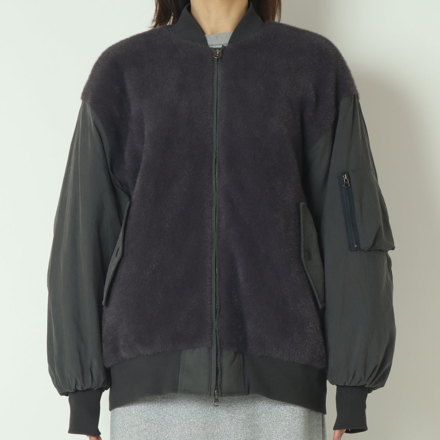 ボアコンビ中綿MA-1ブルゾン  H125305