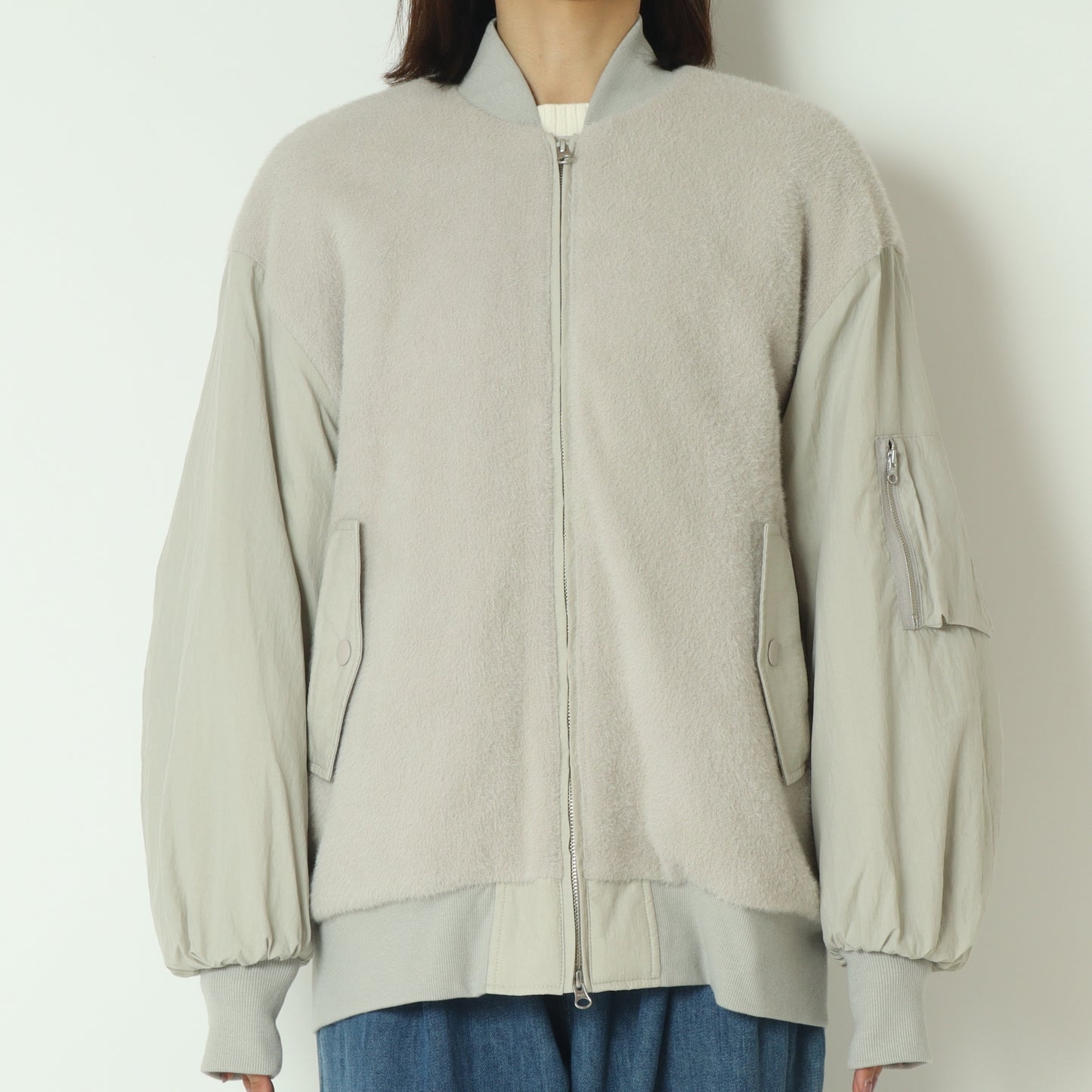 ボアコンビ中綿MA-1ブルゾン  H125305