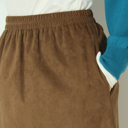 エコスウェードベンツ入りIラインロングスカート H725313