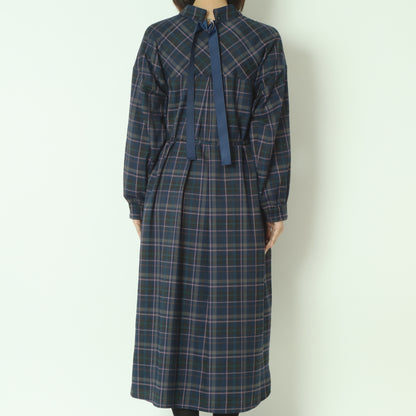 タータンバックリボンシャツドレス H325316