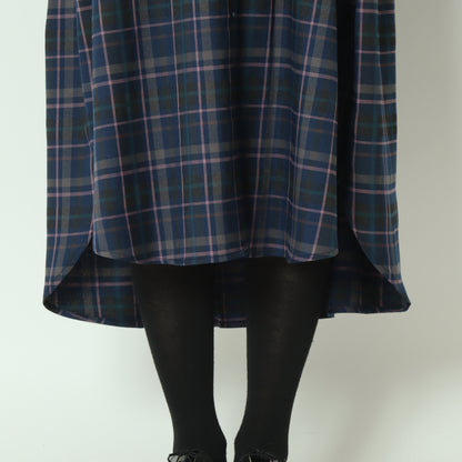 タータンバックリボンシャツドレス H325316