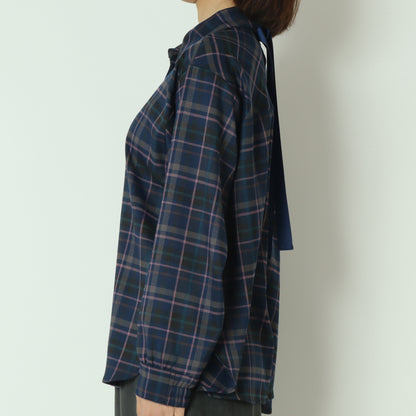 タータンバックリボンシャツブラウス H425326