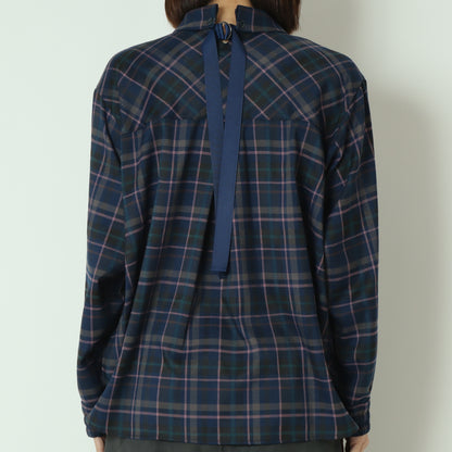 タータンバックリボンシャツブラウス H425326