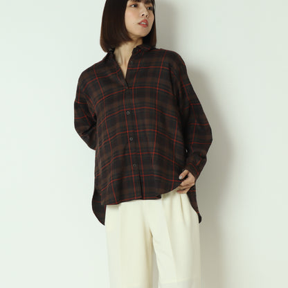 タータンバックリボンシャツブラウス H425326