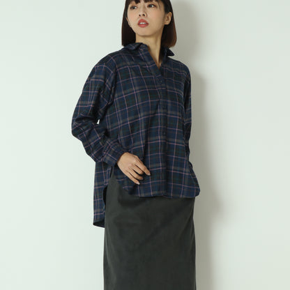 タータンバックリボンシャツブラウス H425326