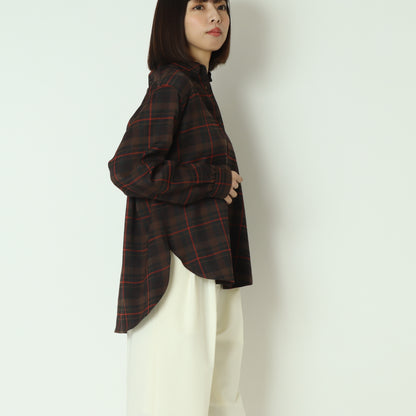 タータンバックリボンシャツブラウス H425326