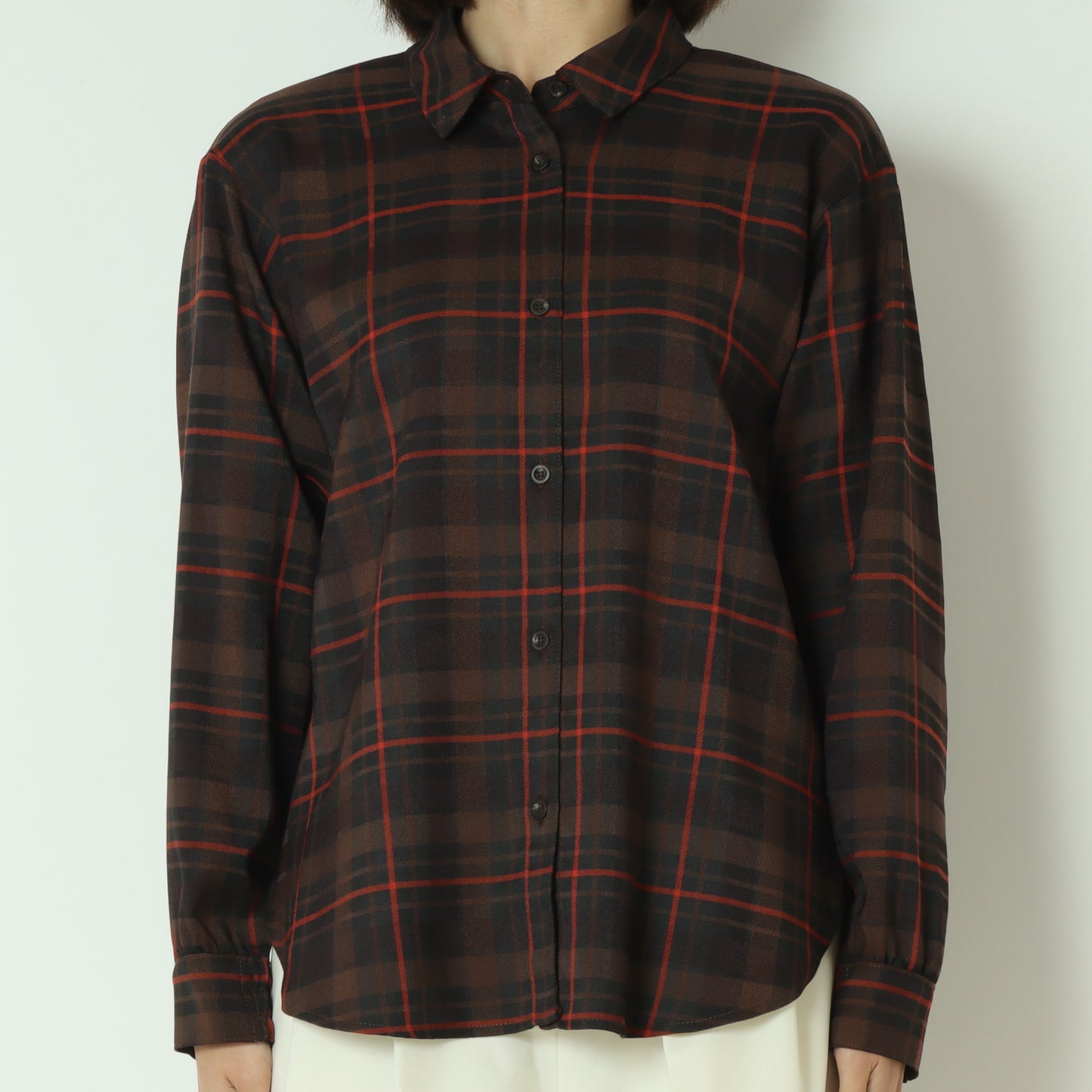 タータンバックリボンシャツブラウス H425326