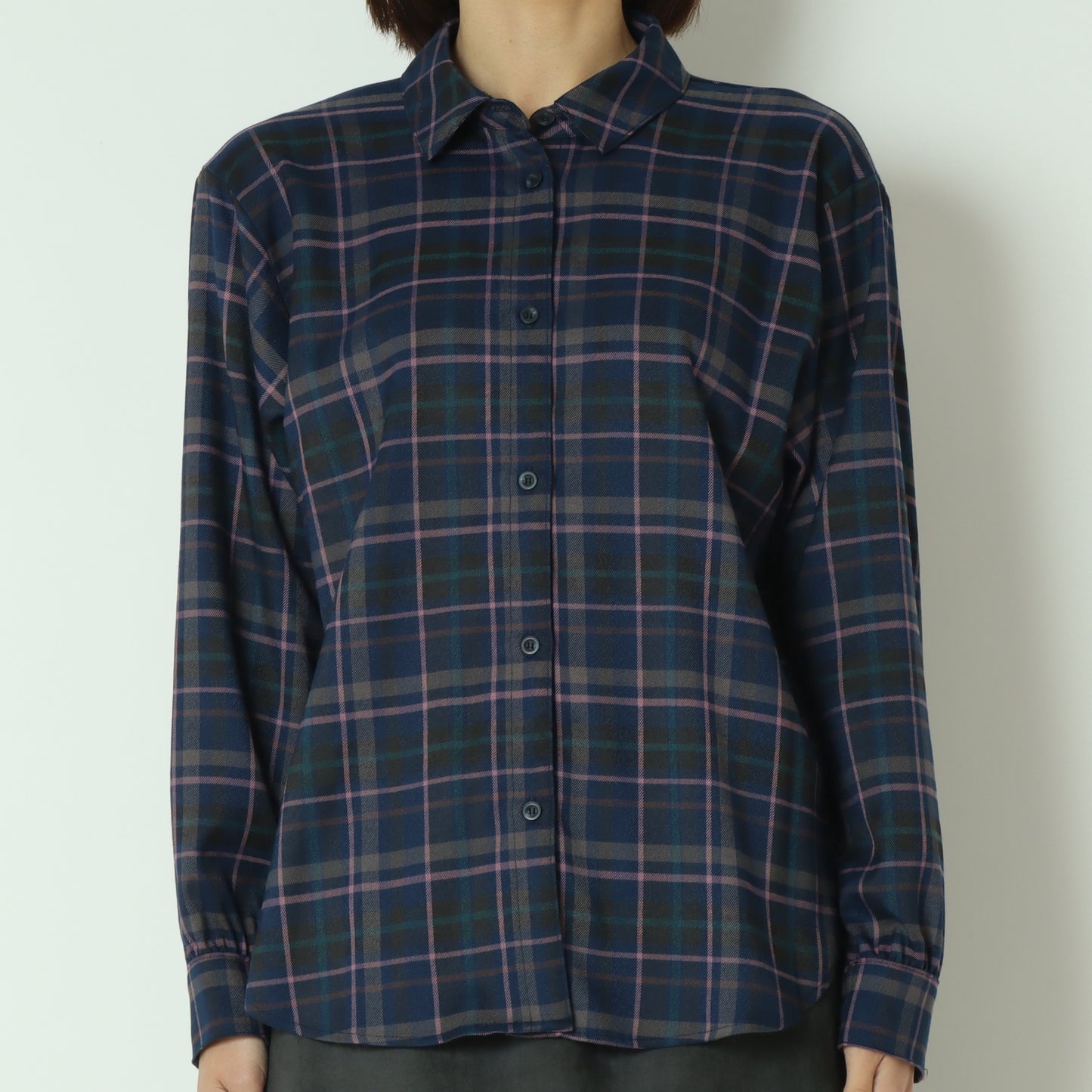 タータンバックリボンシャツブラウス H425326