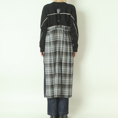 チェックデニムコンビネーションサロペット  1253-06030