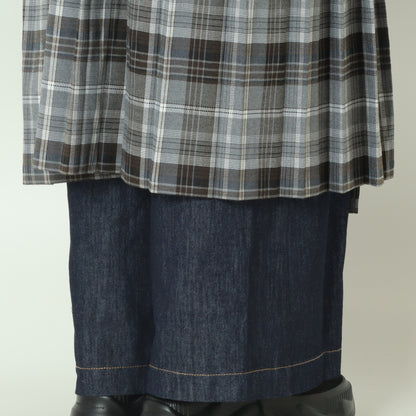 チェックデニムコンビネーションサロペット  1253-06030
