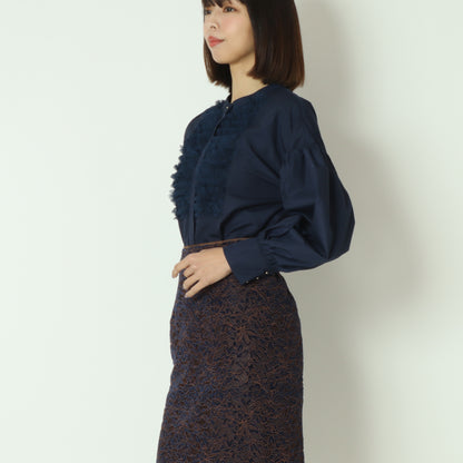 チュールフリルブラウス  6262-457