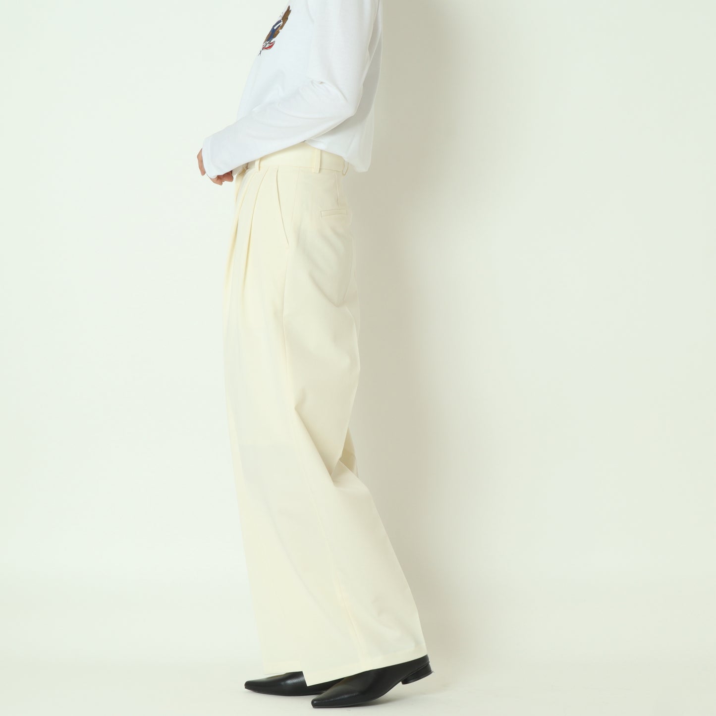 ストレートワイドスラックスパンツ   T12501-30180-1