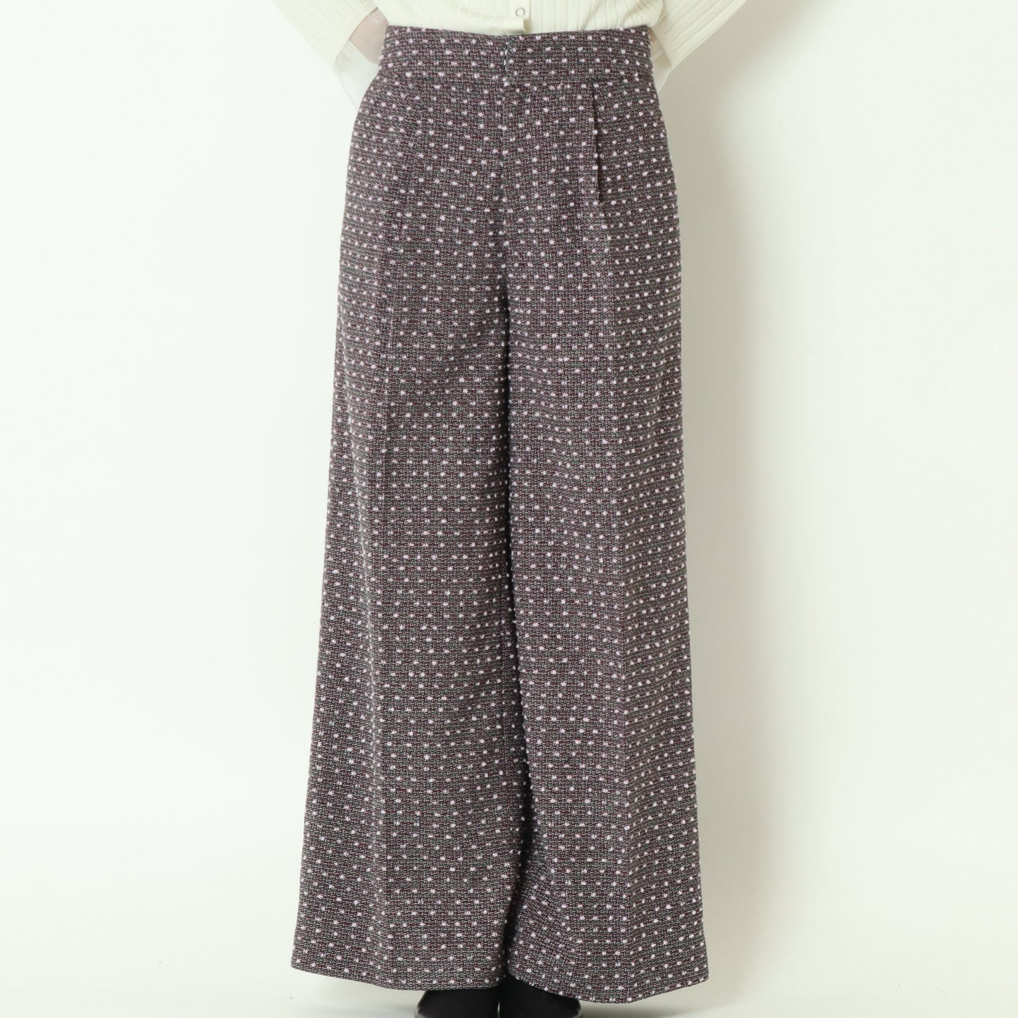 ポンポンツイードワイドパンツ  M1538172