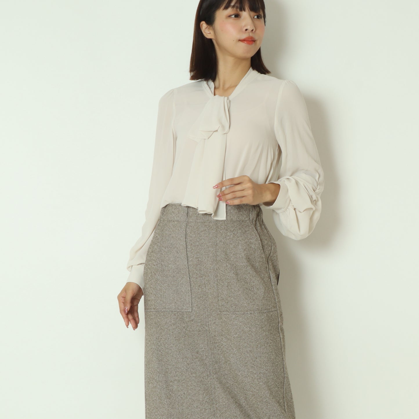 シフォンボウタイブラウス  C7546555