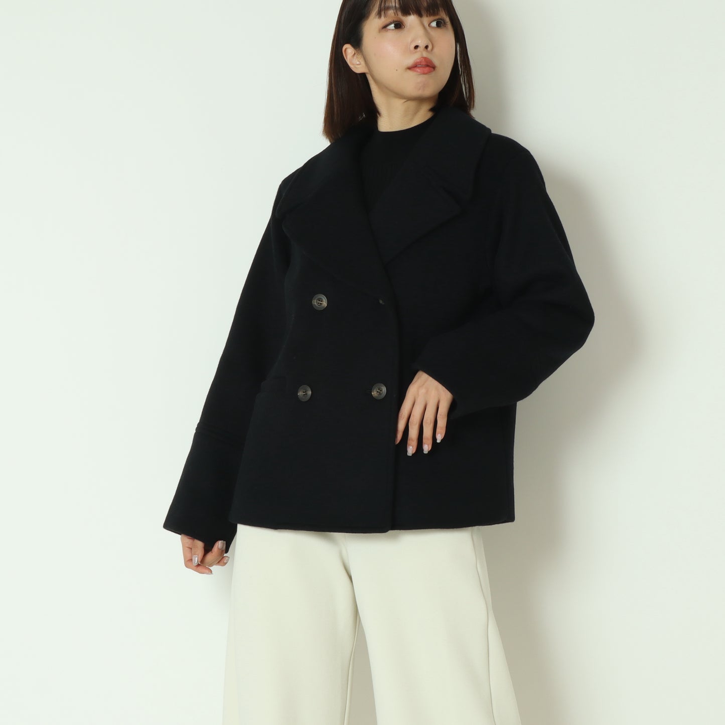 スーパー100 テーラード ピーコート 252A3308