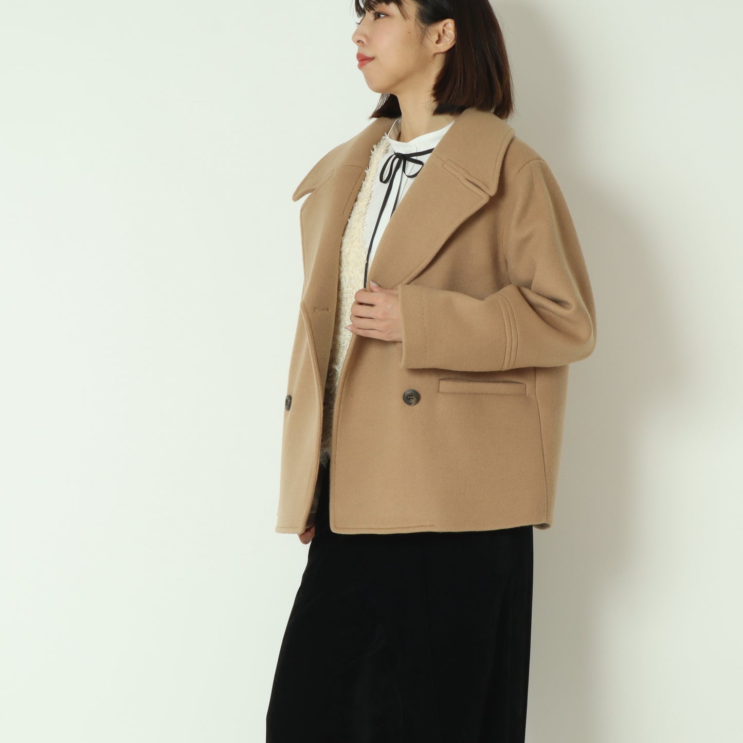 スーパー100 テーラード ピーコート 252A3308