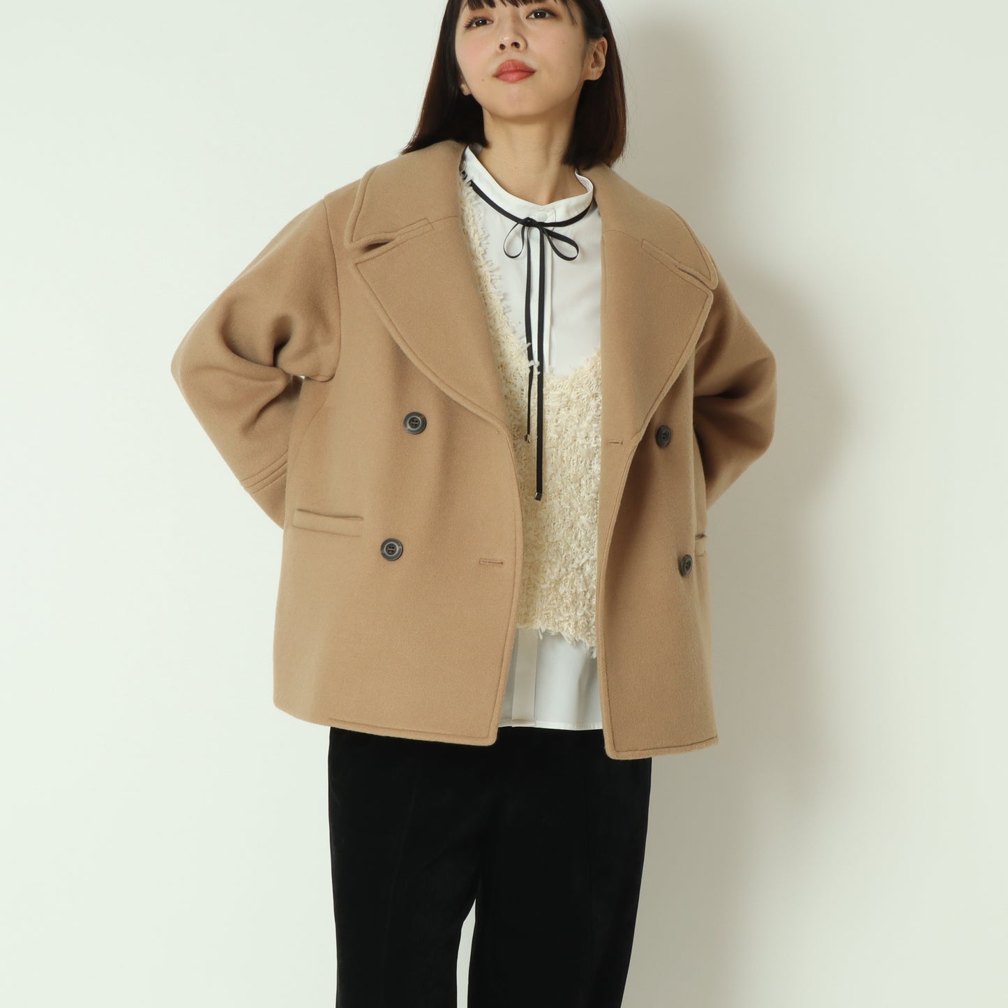 スーパー100 テーラード ピーコート 252A3308