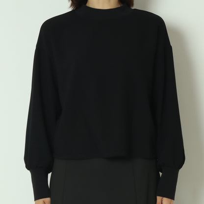 リブモックネックドロップショルダープルブラウス 541201